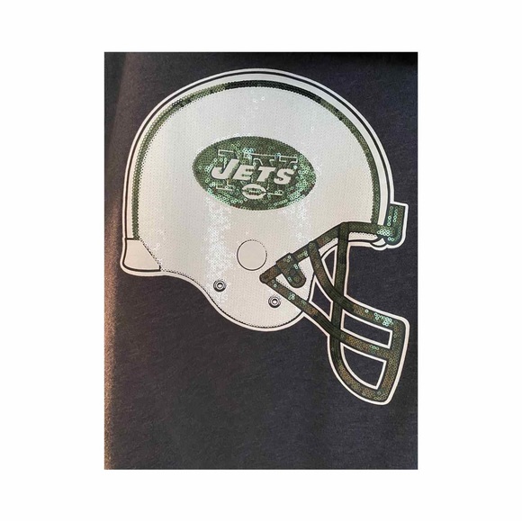 Victoria Secret PINK New York Jets sequin and black faux fur lined hoodie - Picture 5 of 7